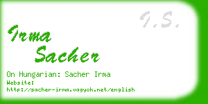 irma sacher business card